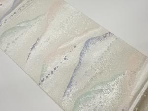 遠山に色紙散らし模様織出し袋帯